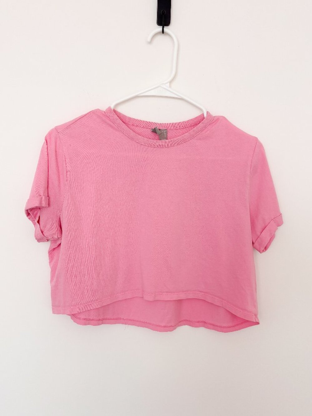 ASOS Pink Organic Cotton Crop T Shirt US 6 Boxy Baby Tee Short Sleeve